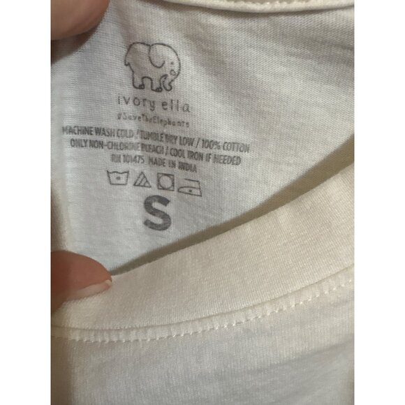 Ivory Ella White Long Sleeve T-Shirt With Pumpkin Elephant Graphic S - Picture 4 of 5